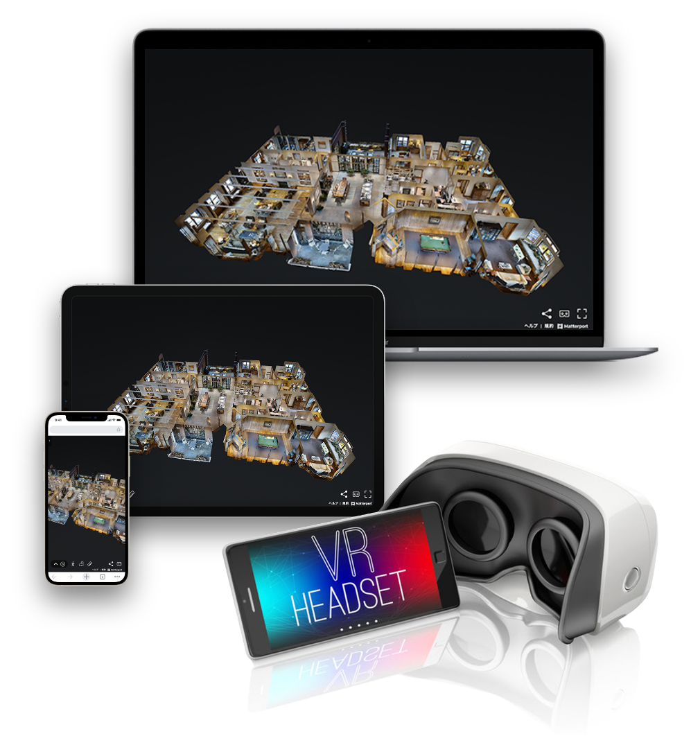 3DVRデータを様々なデバイスで再生可能。